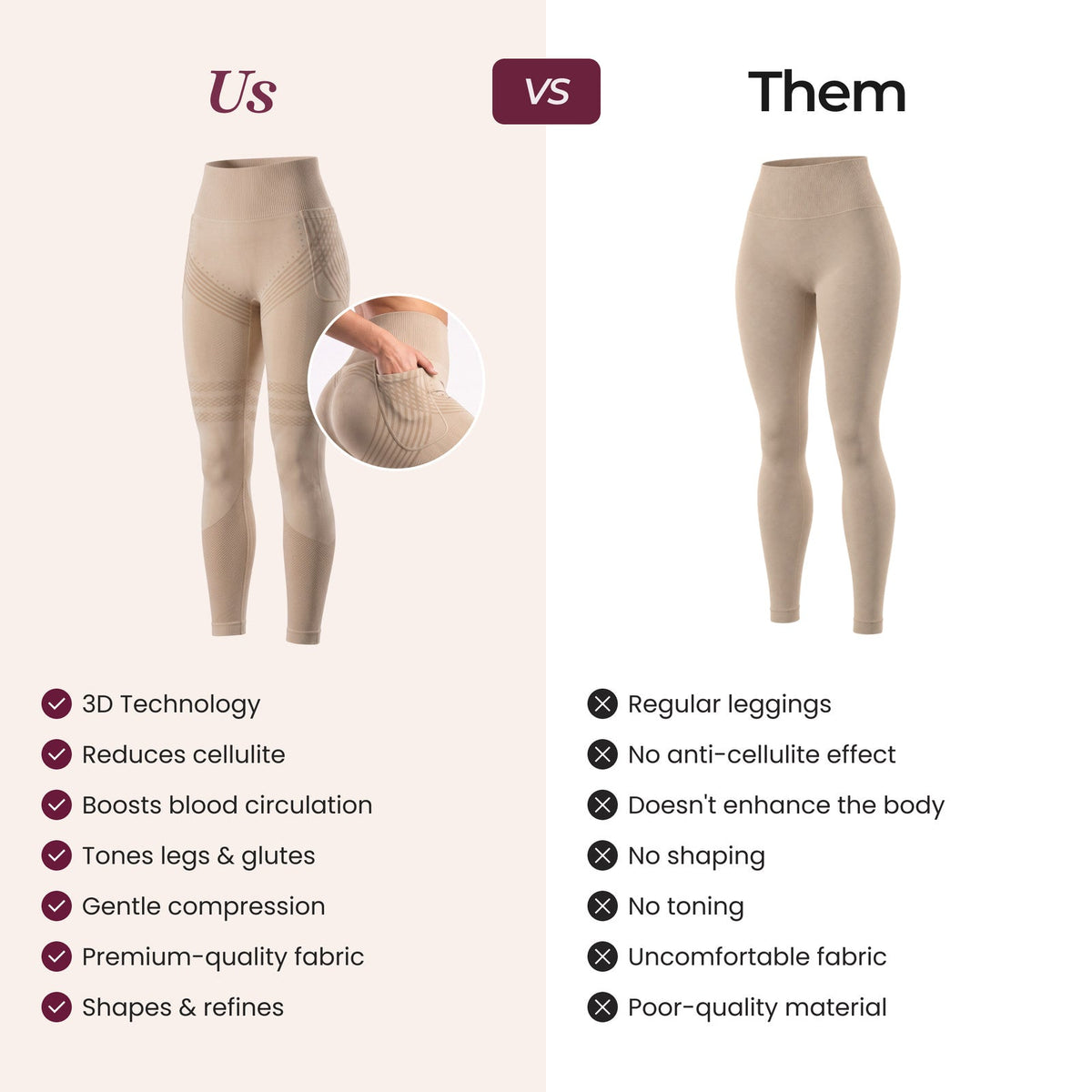 Leggings Contour 3D con bolsillo